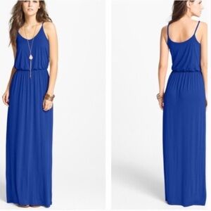 Lush Knit Maxi Dress Royal Blue Sz Small Beachy Vacation 90’s